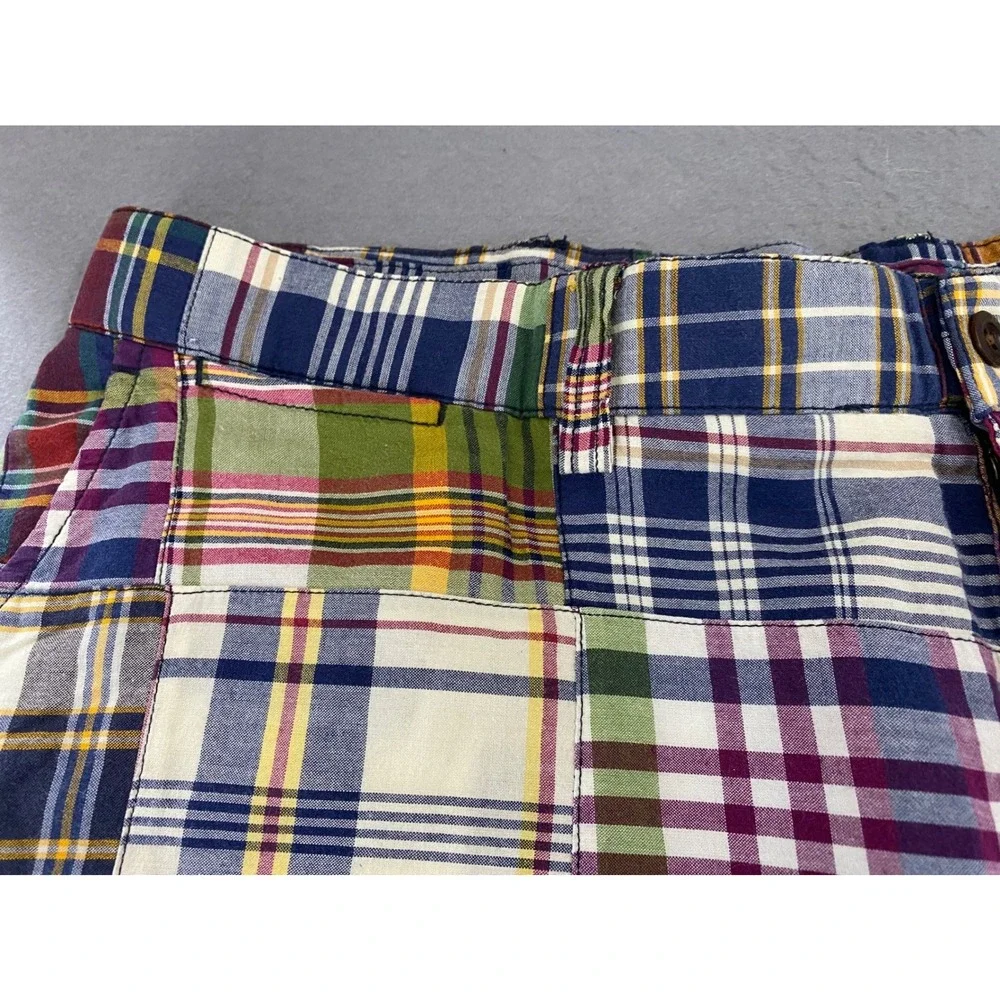Vintage Polo Ralph Lauren Mens 38 Prospect Patchwork Madras Shorts Multi Plaid